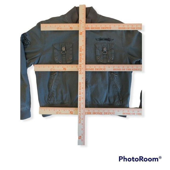 Women's Large L Harley-Davidson Army Green Jacket Camo Inside 97508-05VW - Picture 9 of 9